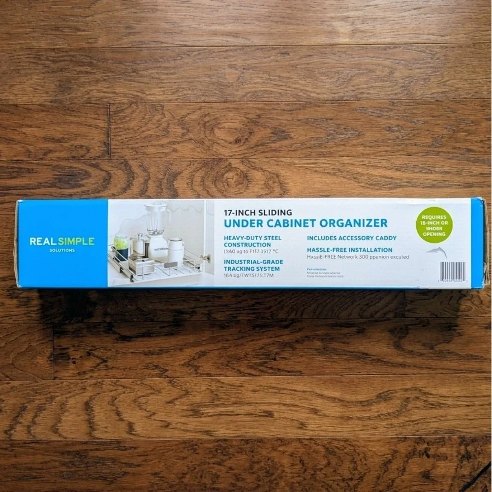 Real Simple 17 Inch Sliding‎ Under Cabinet Organizer Heavy Duty Steel Pull Out